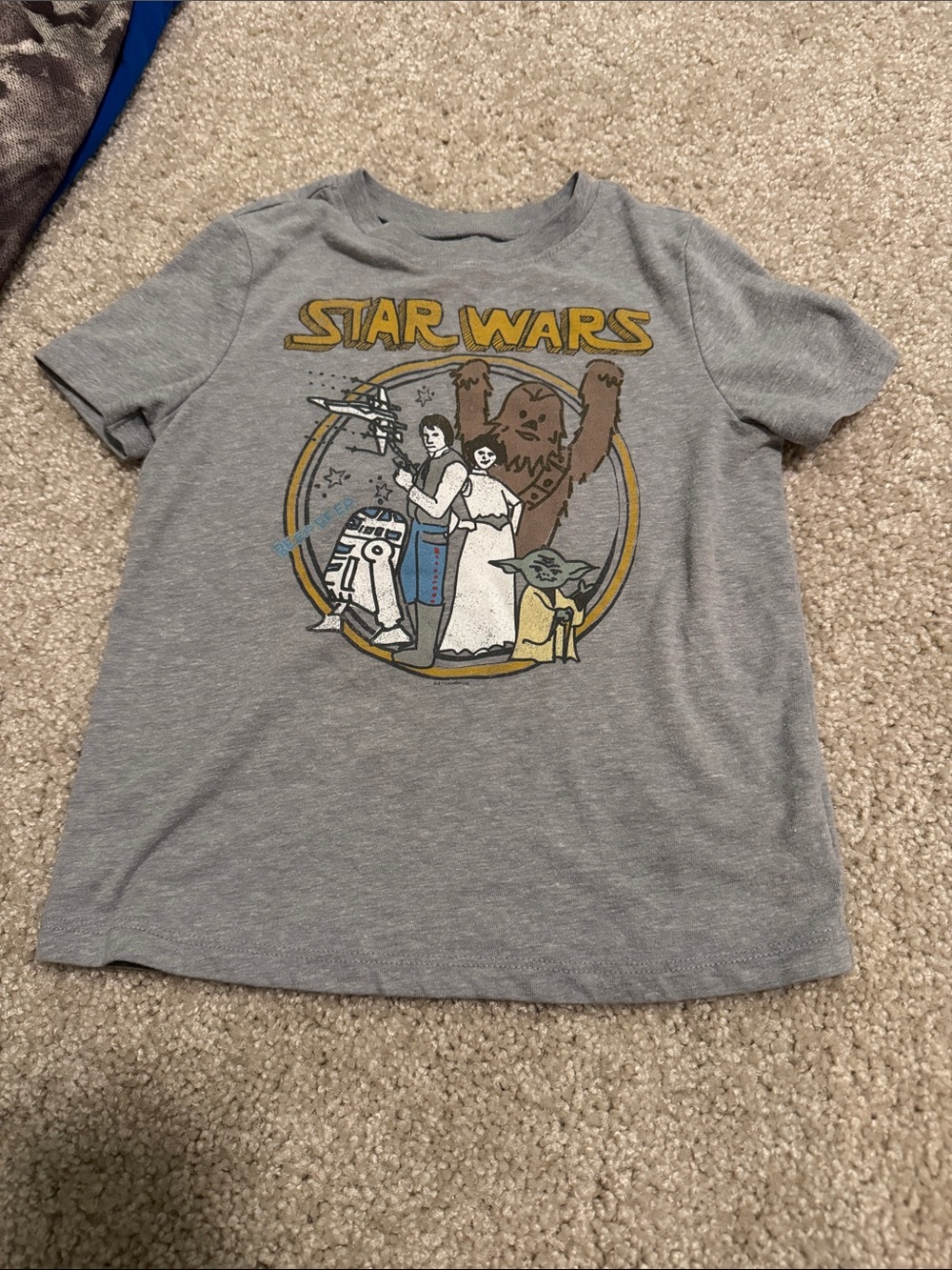 Star Wars Kids Grey Tee with Multicolor Character Graphic